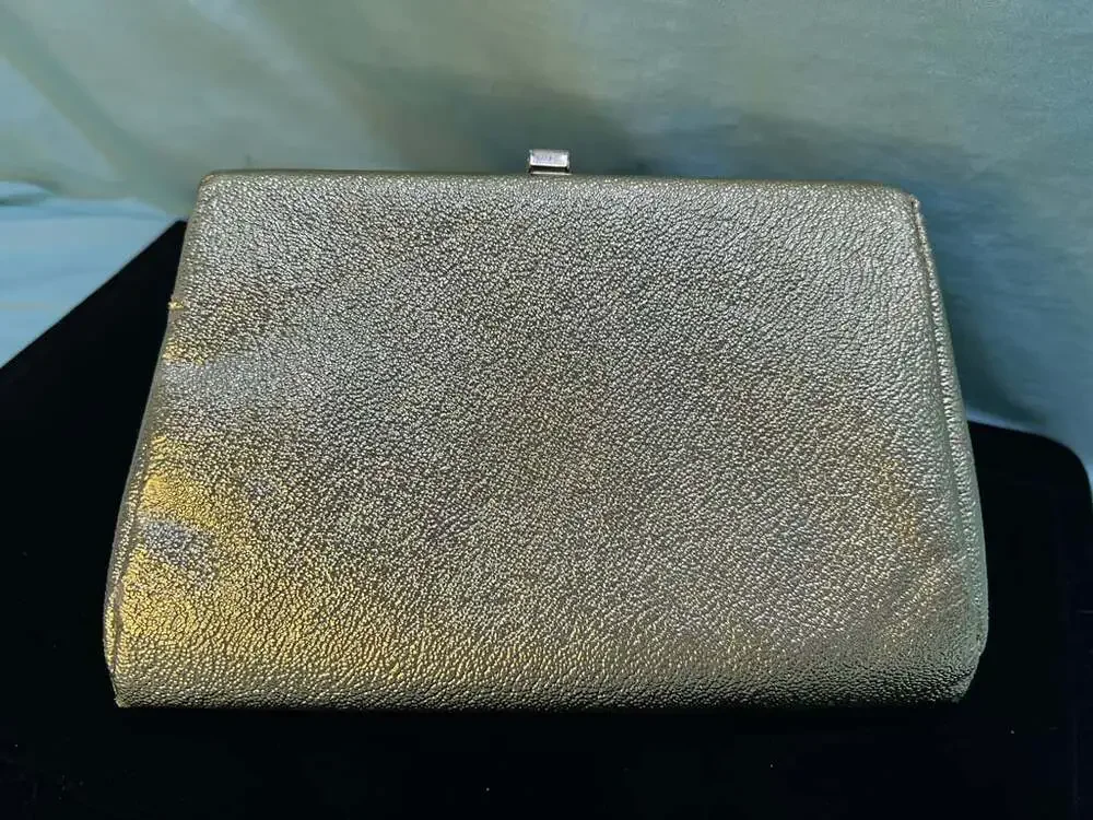 Gold Vintage Evening Clutch Bag with Chain